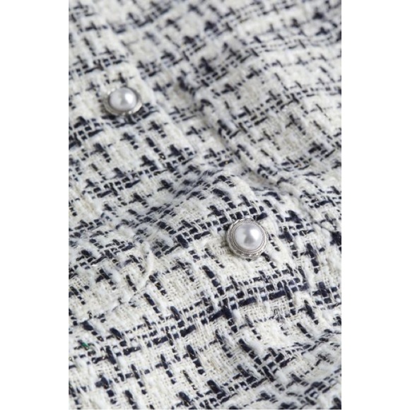 White/Black Plaid Boucle Jacket Size S - Picture 8 of 8